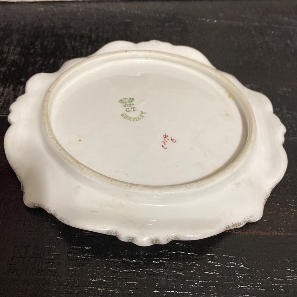 Antique Germany Carl Tielsch Floral Square Cake Plate! - Picture 5 of 7